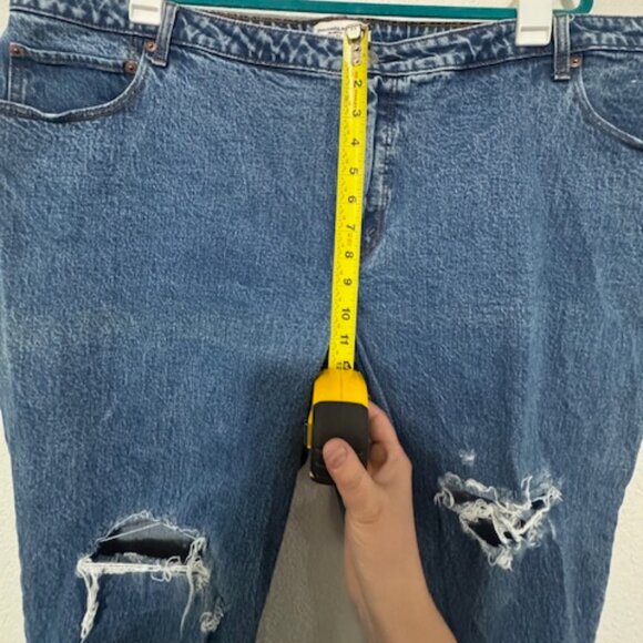 Abercrombie & Fitch The Skinny High Rise Blue Jeans Distressed Ripped S  37/24S‎ - Picture 6 of 10